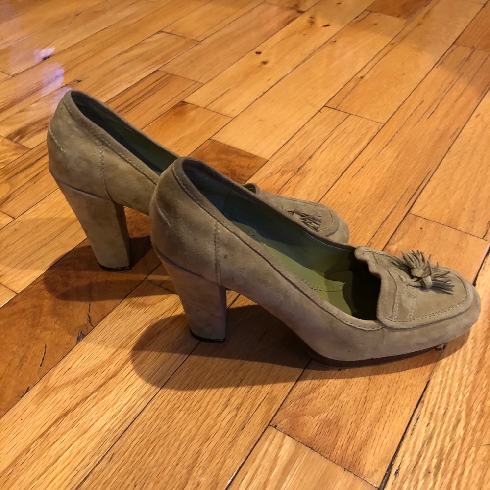 SAM EDELMAN SE Boutique Green Suede Platform